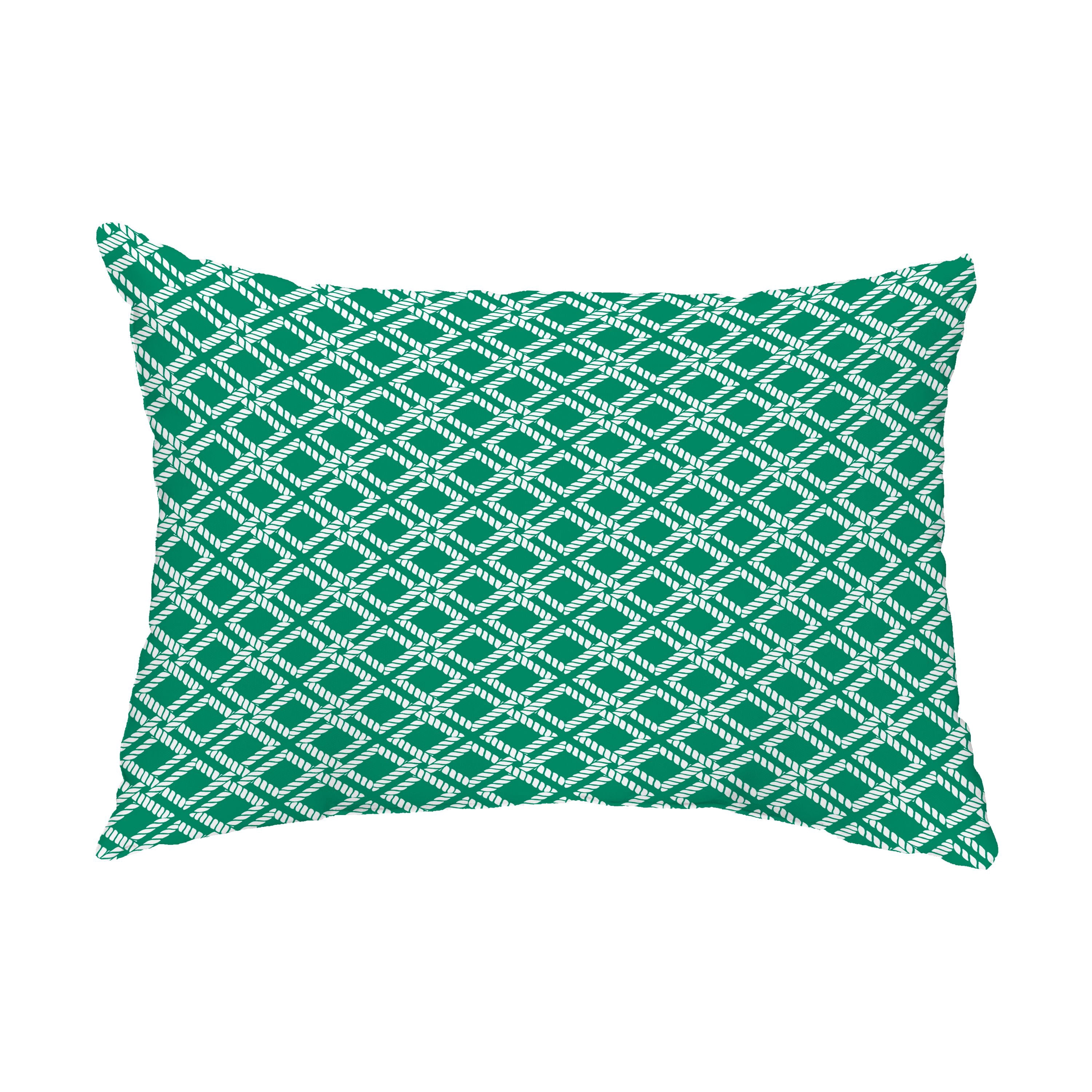 Simply Daisy, 14" x 20" Rope Rigging Green Decorative Nautical Outdoor Pillow
