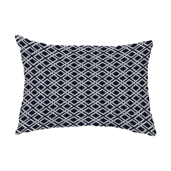 Simply Daisy, 14" x 20" Rope Rigging Navy Blue Decorative Nautical Outdoor Pillow