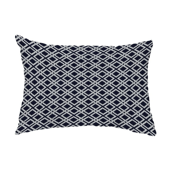 Simply Daisy, 14" x 20" Rope Rigging Navy Blue Decorative Nautical Outdoor Pillow