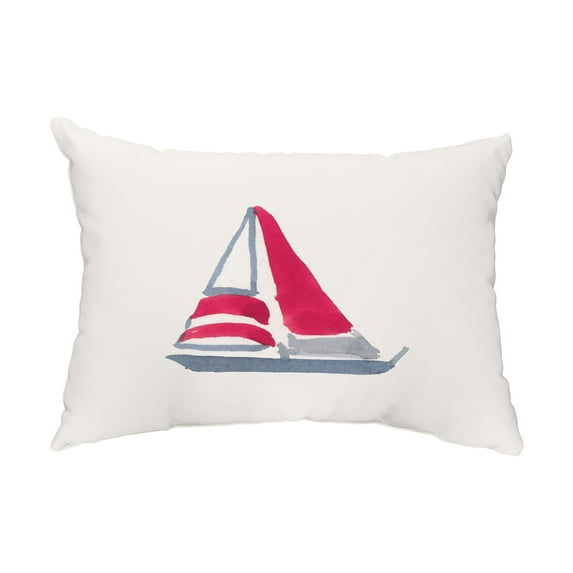 Simply Daisy, 14" x 20" Sail Away Ivory Nautical Decorative Outdoor Pillow