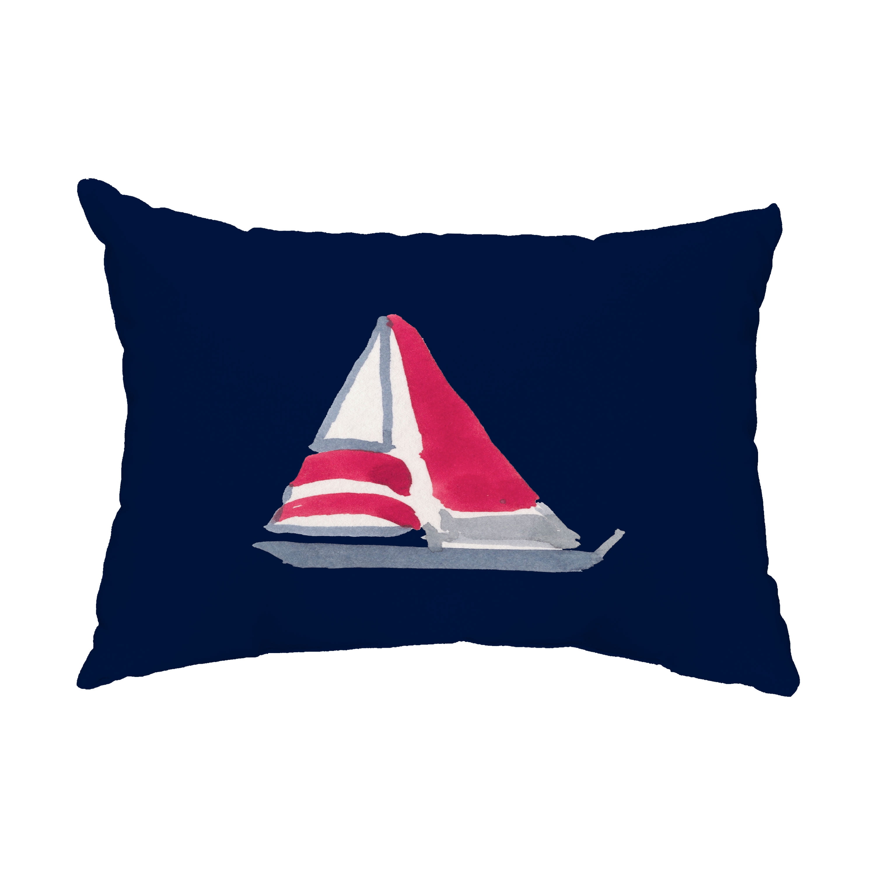 Simply Daisy, 14" x 20" Sail Away Navy Nautical Decorative Outdoor Pillow