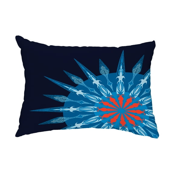 Simply Daisy, 14" x 20" Sailor's Delight Navy Blue Decorative Nautical Outdoor Pillow