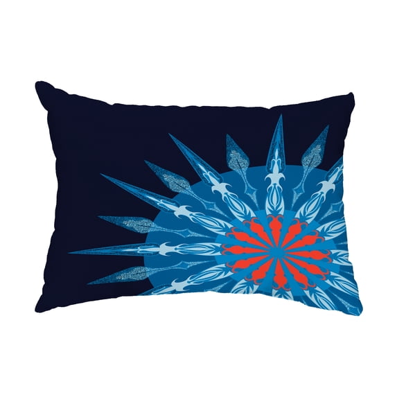Simply Daisy, 14" x 20" Sailor's Delight Navy Blue Decorative Nautical Outdoor Pillow