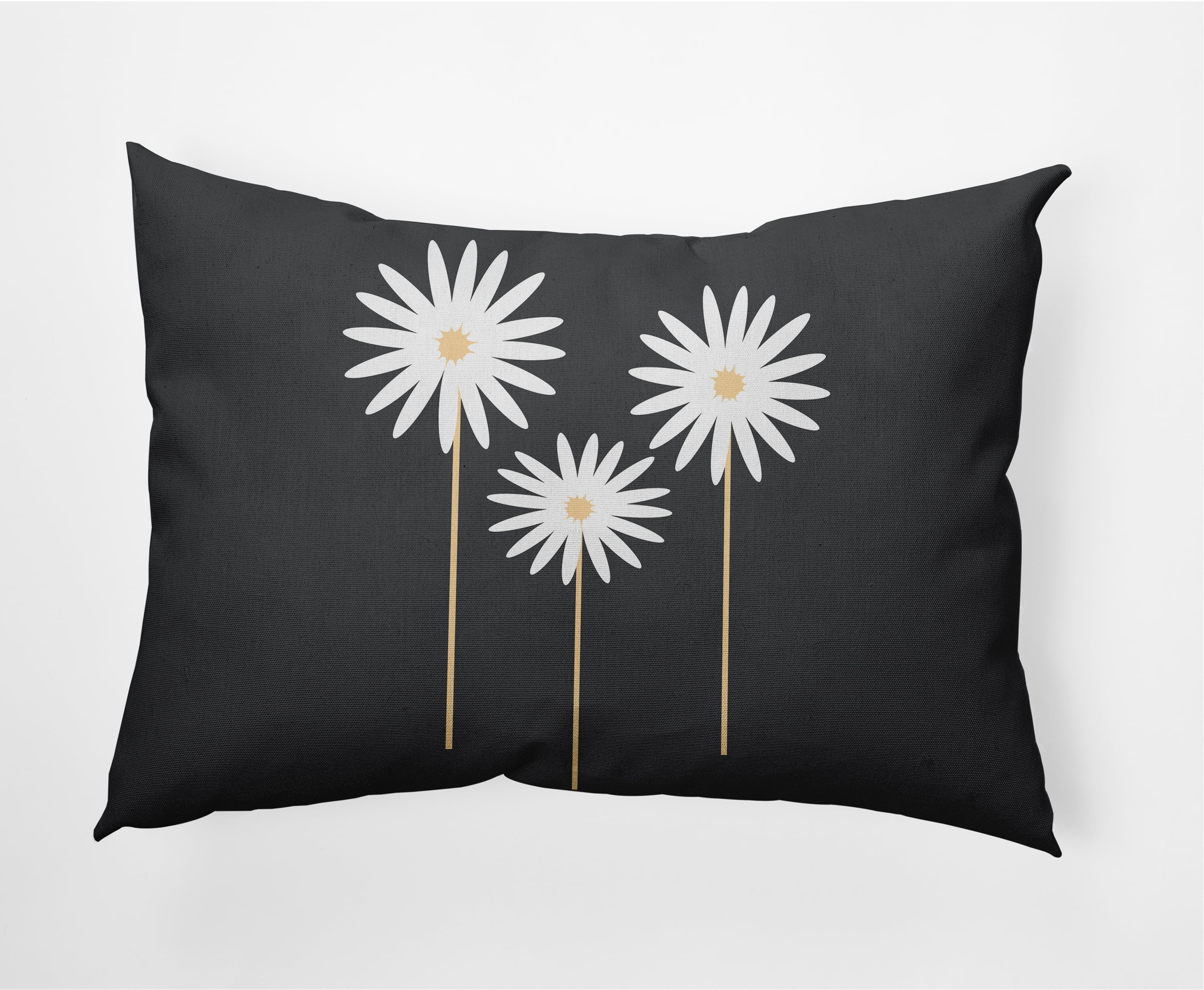 Simply Daisy 14" x 20" Scandinavian Black Polyester Decorative Lumbar Pillow