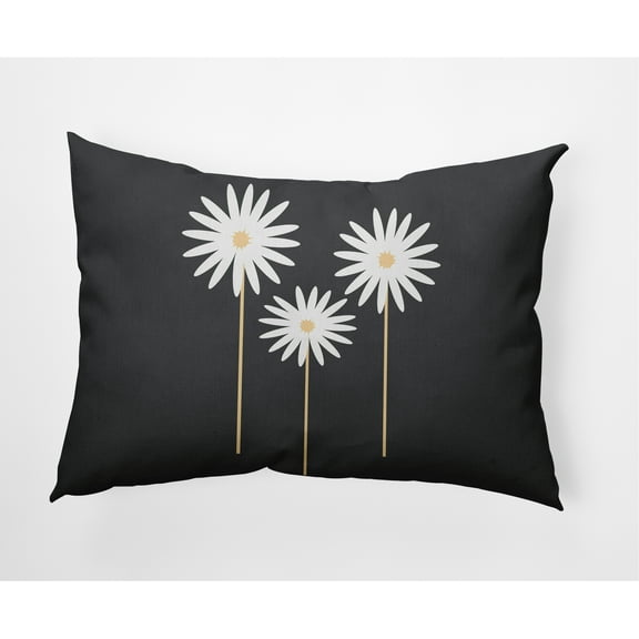 Simply Daisy 14" x 20" Scandinavian Black Polyester Decorative Lumbar Pillow