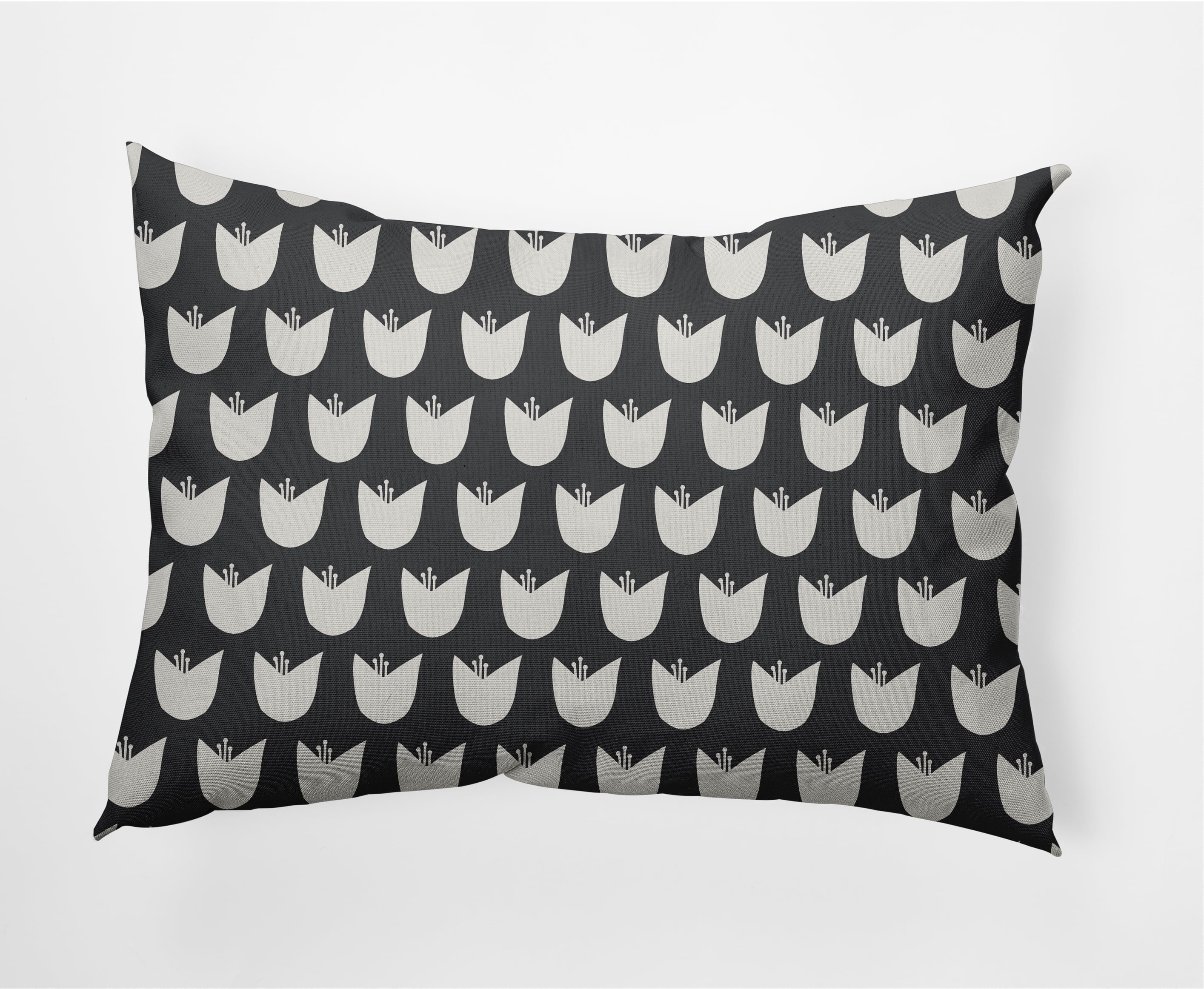 Simply Daisy 14" x 20" Scandinavian Black Polyester Decorative Lumbar Pillow