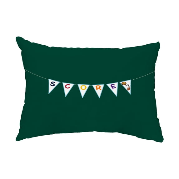 Simply Daisy, 14" x 20" Score! Green Decorative Word Outdoor Pillow