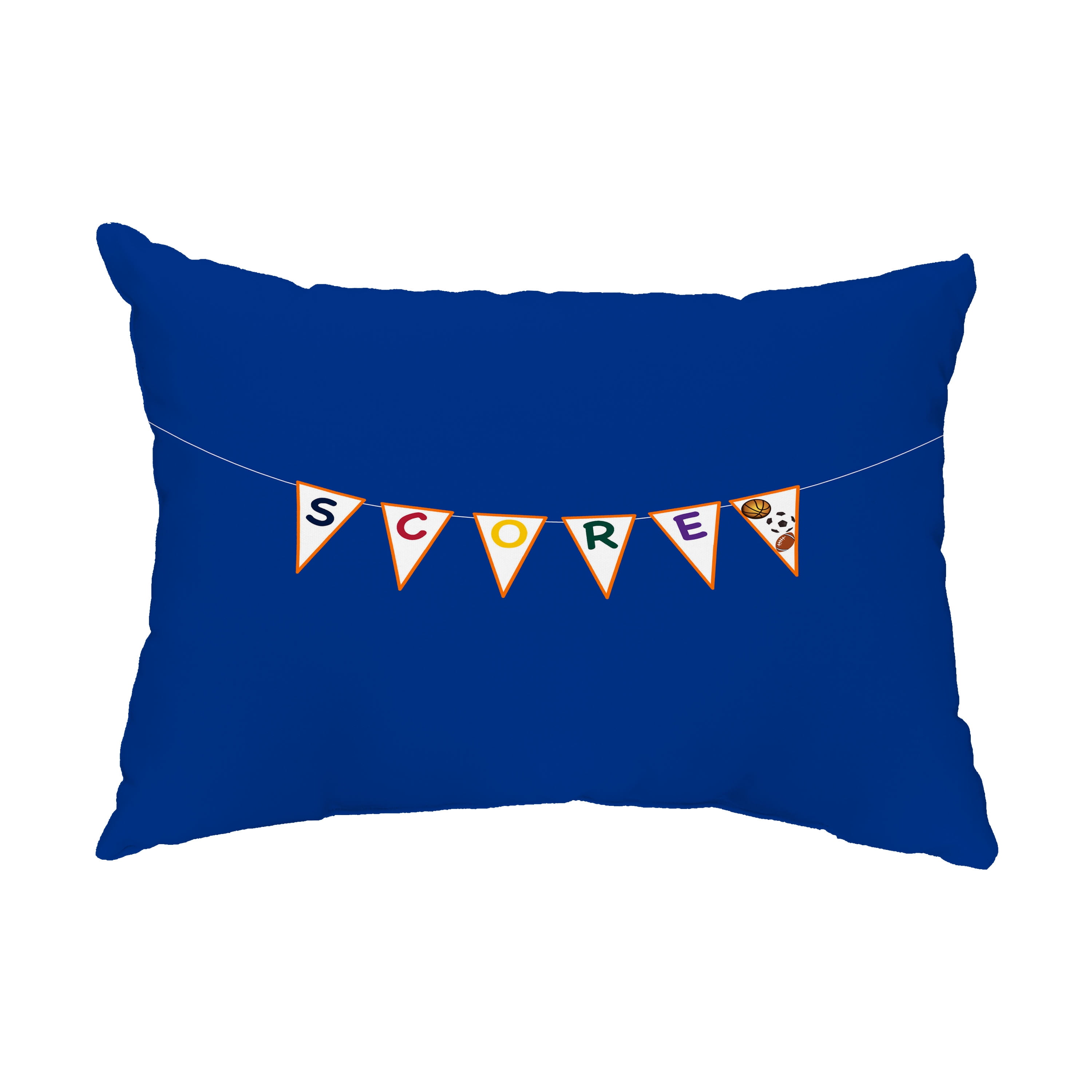 Simply Daisy, 14" x 20" Score! Royal Blue Decorative Word Outdoor Pillow