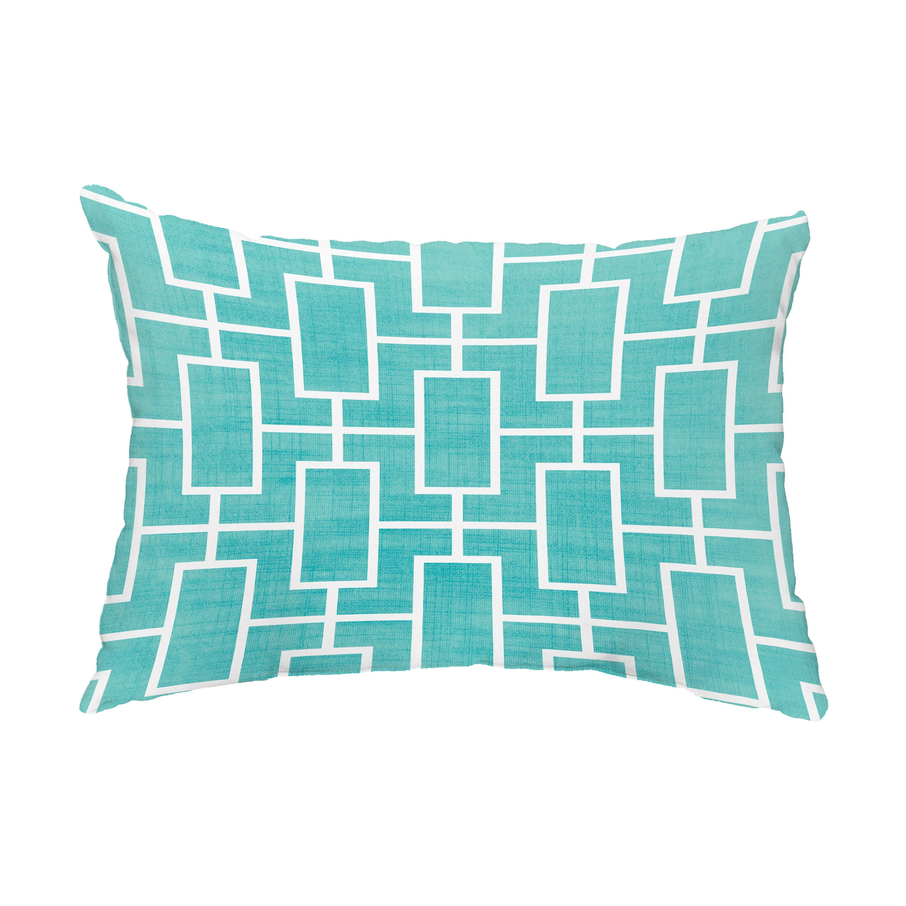 Simply Daisy, 14" x 20" Screen Lattice Blue Abstract Decorative Outdoor Pillow