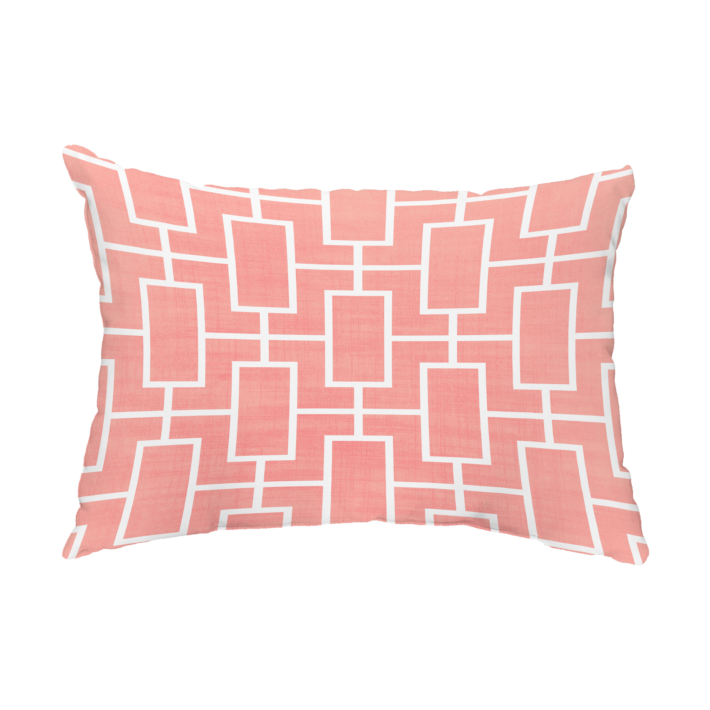 Simply Daisy, 14" x 20" Screen Lattice Coral Abstract Decorative Outdoor Pillow
