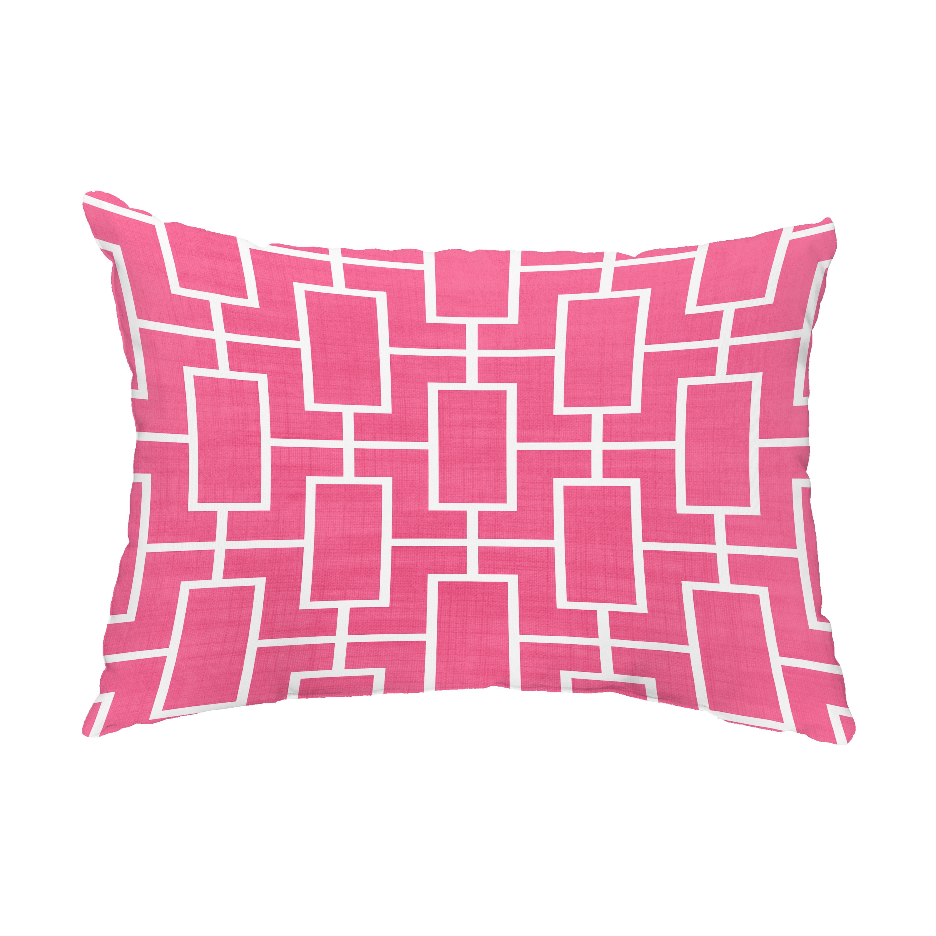 Simply Daisy, 14" x 20" Screen Lattice Pink/Fuchsia Abstract Decorative Outdoor Pillow