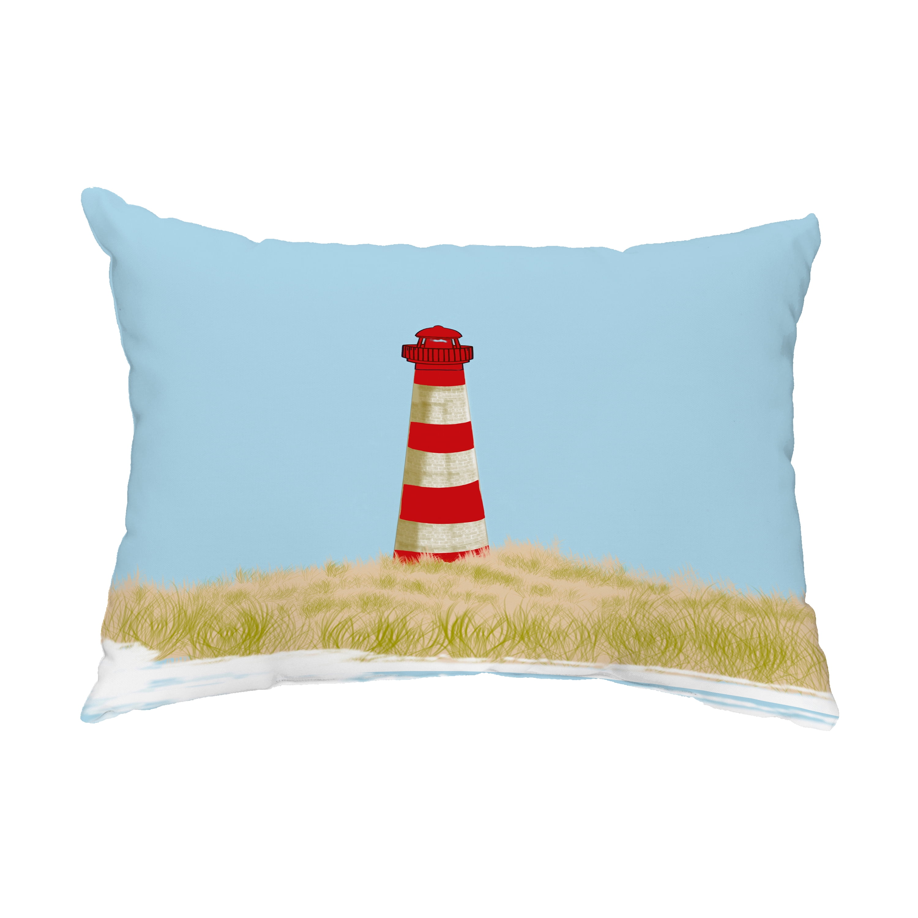 Simply Daisy, 14" x 20" Sea Pines Red Decorative Nautical Outdoor Pillow