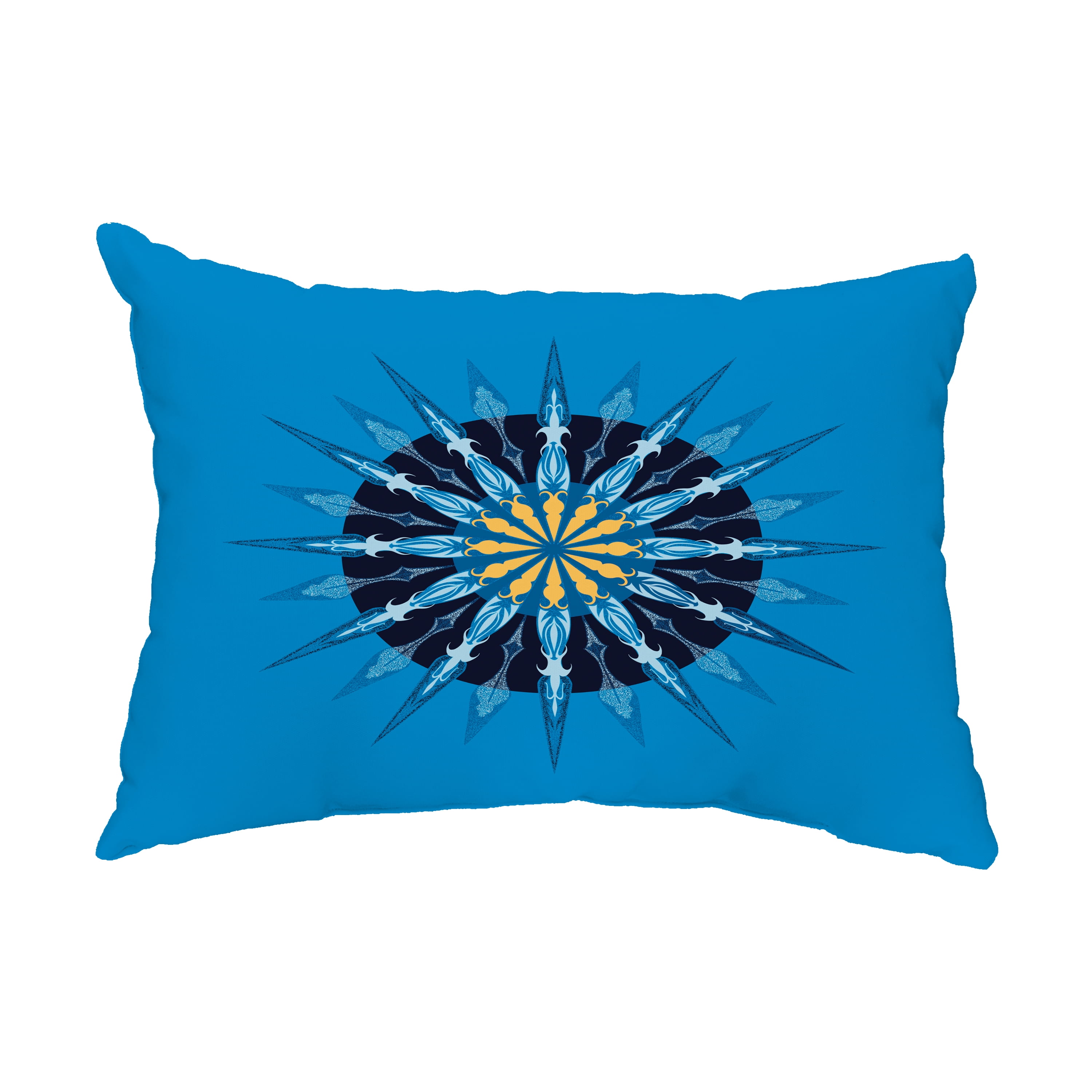 Simply Daisy, 14" x 20" Sea Wheel Blue Decorative Nautical Outdoor Pillow