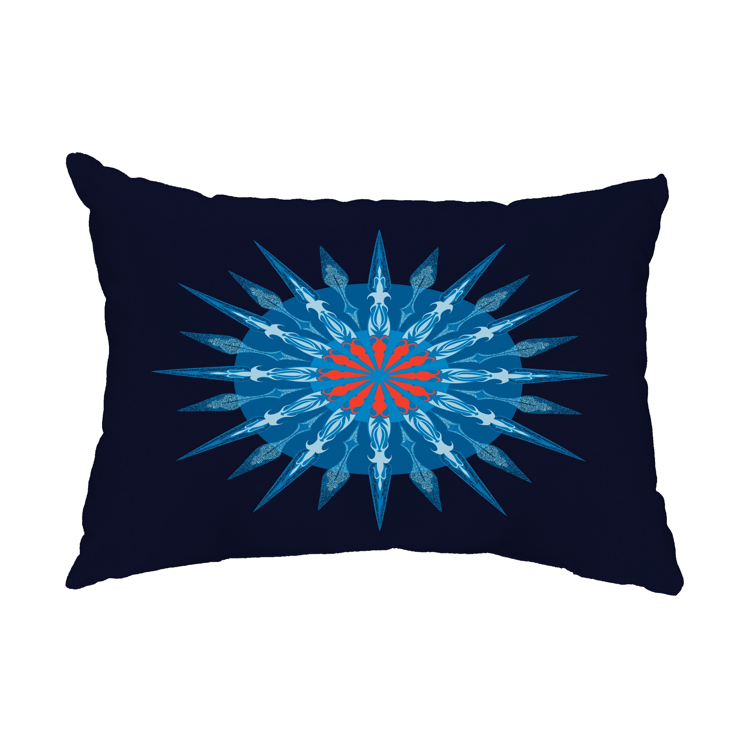 Simply Daisy, 14" x 20" Sea Wheel Navy Blue Decorative Nautical Outdoor Pillow