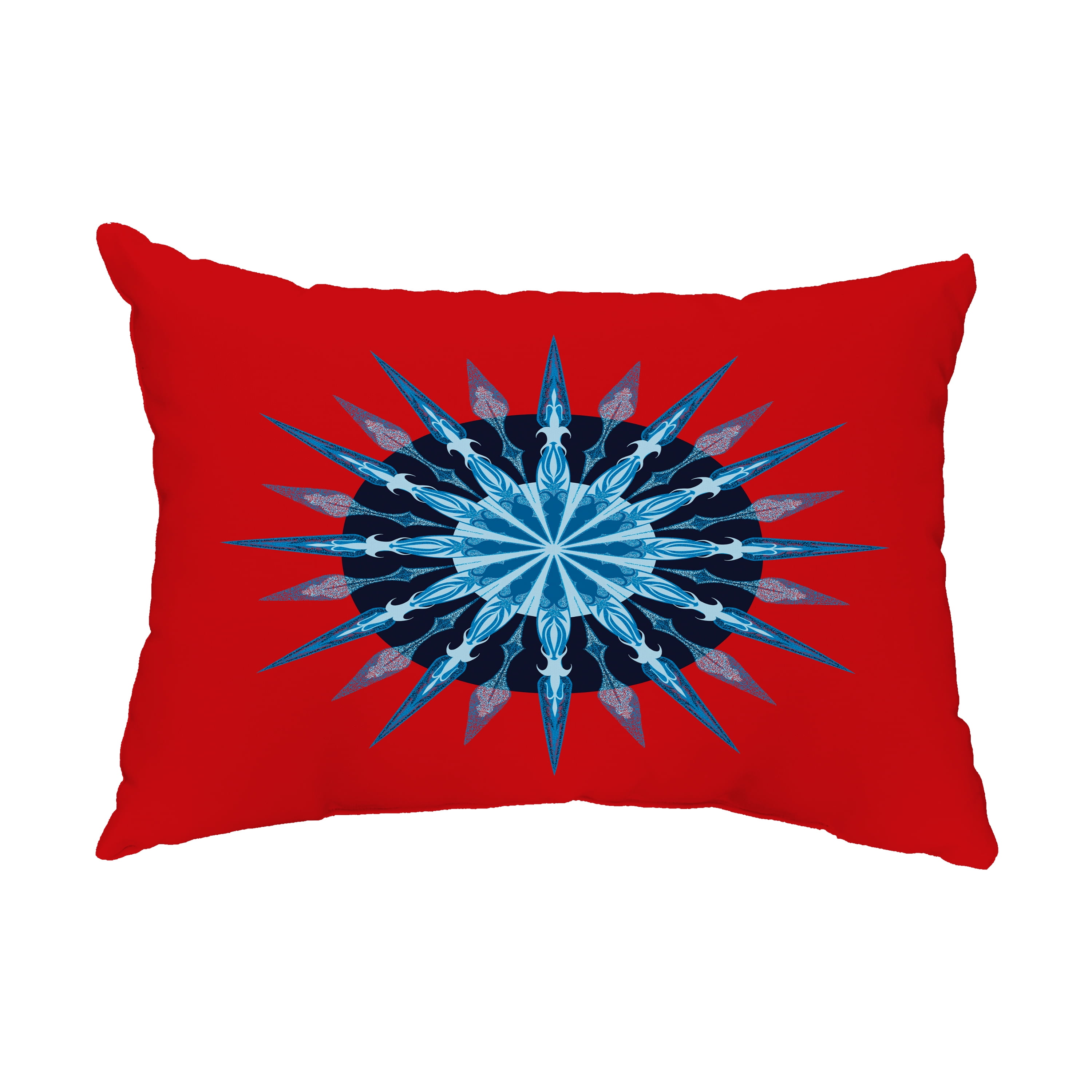 Simply Daisy, 14" x 20" Sea Wheel Red Decorative Nautical Outdoor Pillow