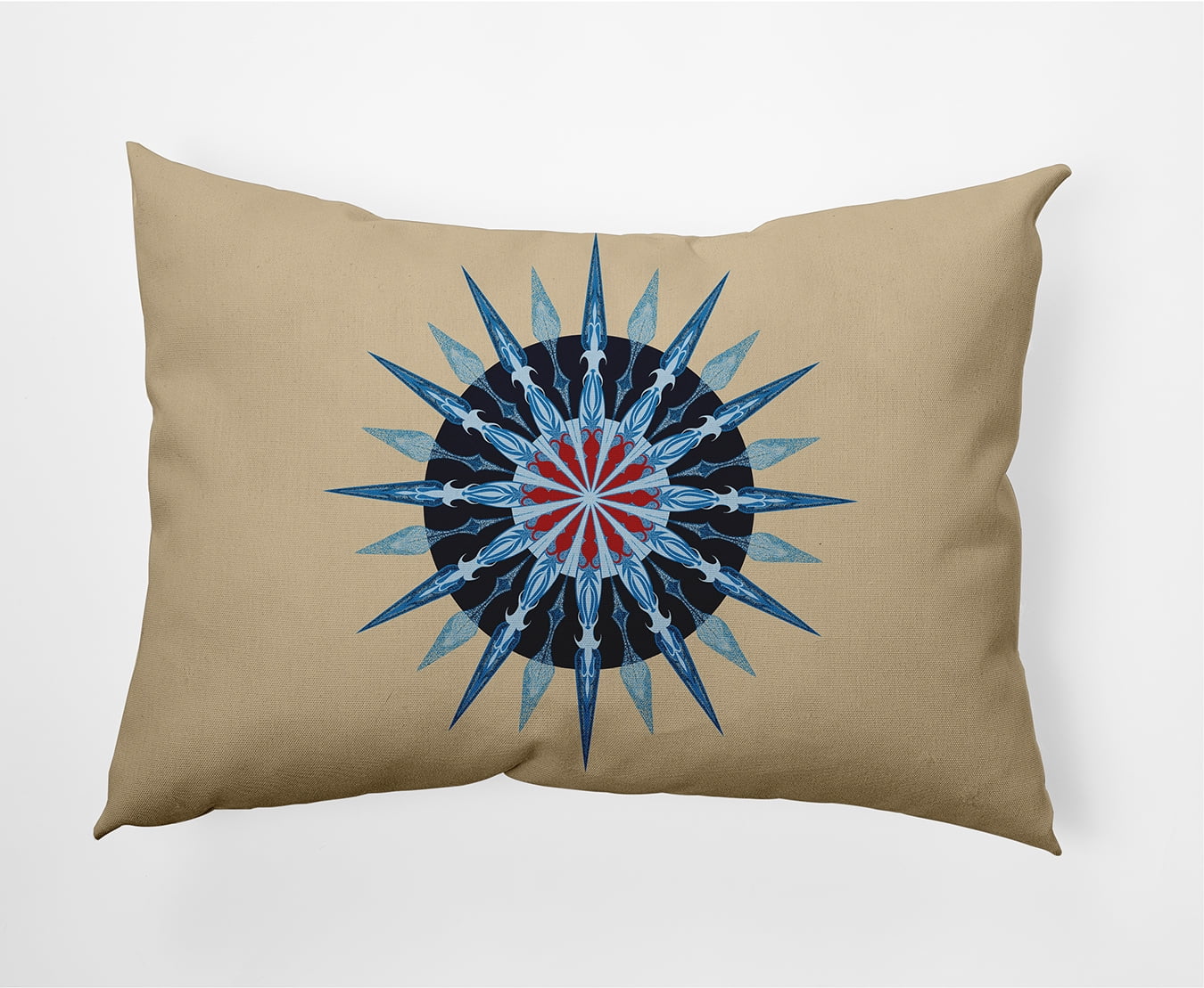 Simply Daisy, 14" x 20" Sea Wheel Taupe Decorative Nautical Outdoor Pillow