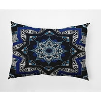 Simply Daisy, 14" x 20" Shawl Navy Blue Decorative Abstract Outdoor Throw Pillow