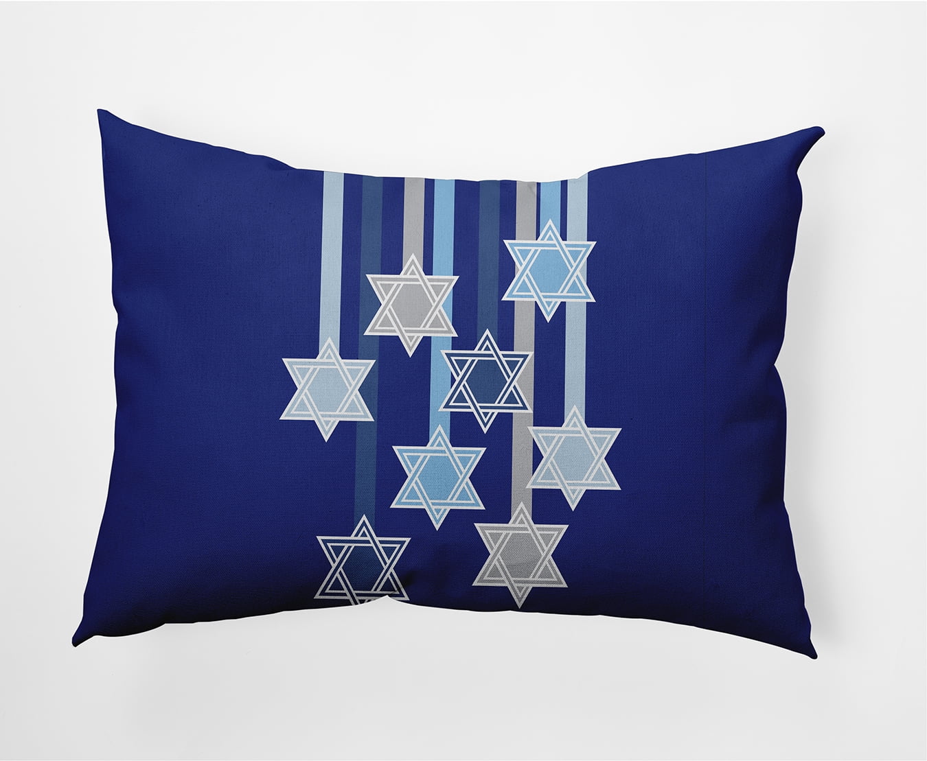 Simply Daisy, 14" x 20" Shooting Stars Royal Blue Decorative Hanukkah Outdoor Pillow