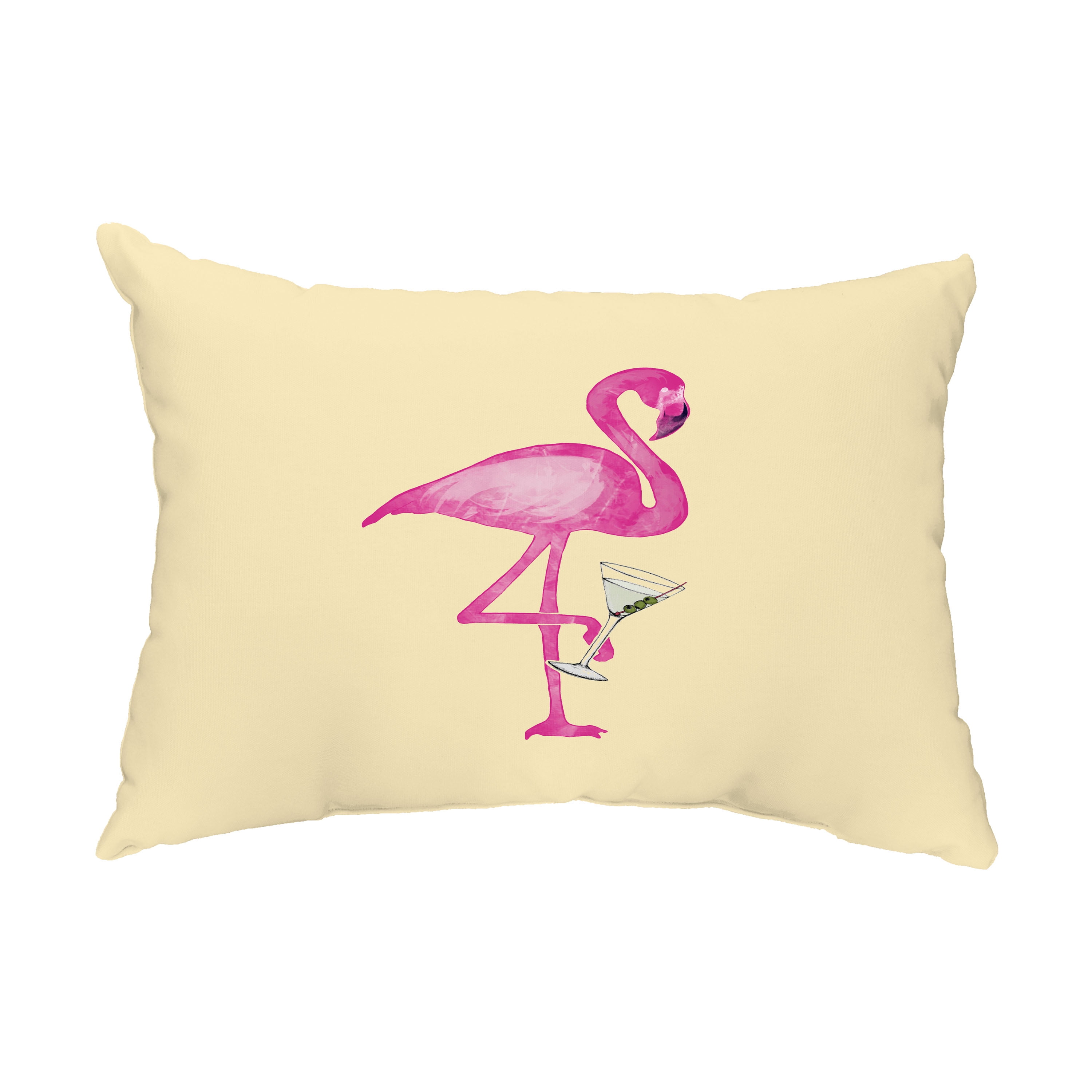 Simply Daisy, 14" x 20" Single Flamingo Yellow Abstract Decorative Outdoor Pillow
