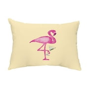 Simply Daisy, 14" x 20" Single Flamingo Yellow Abstract Decorative Outdoor Pillow