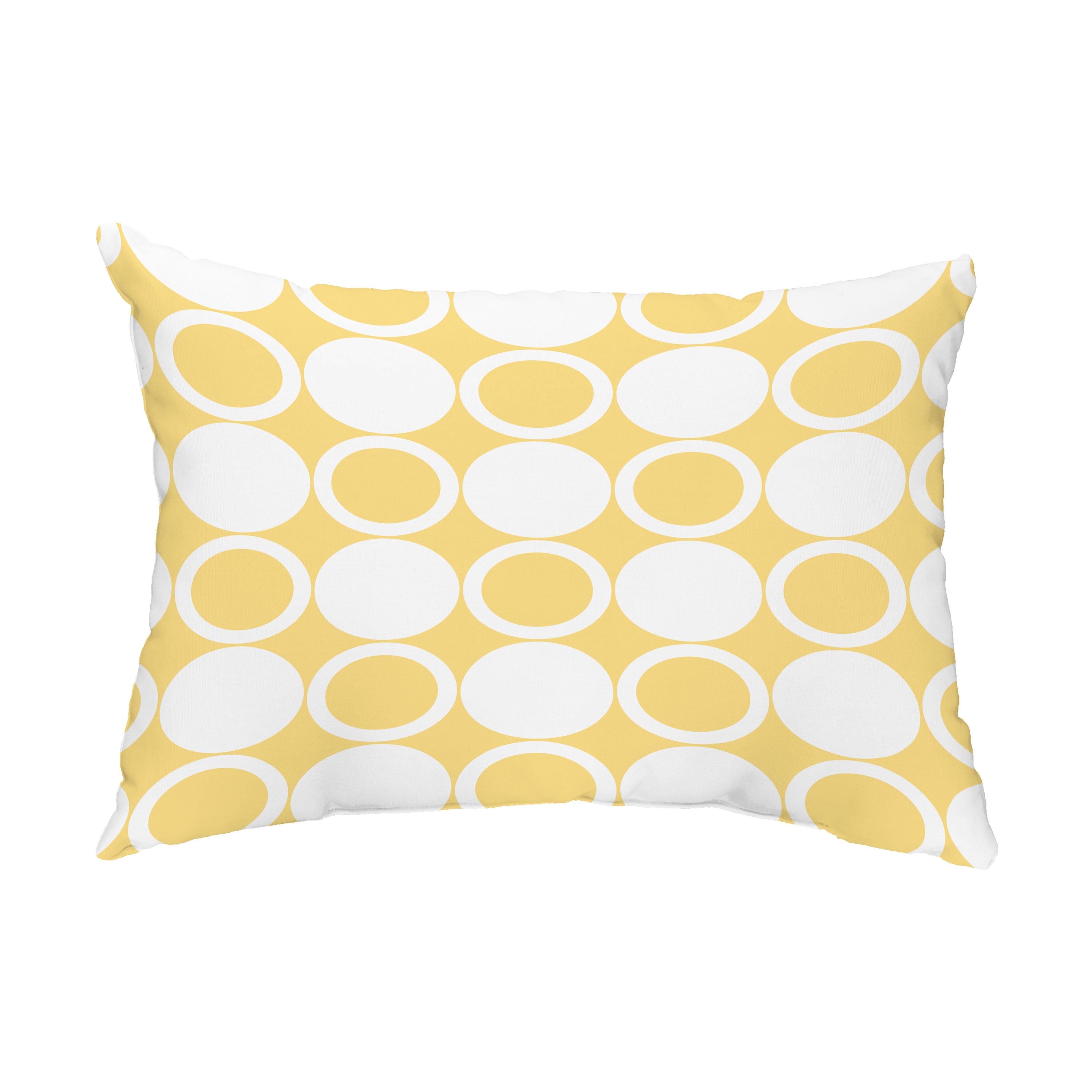 Simply Daisy, 14" x 20" Small Modcircles Yellow Abstract Decorative Outdoor Pillow