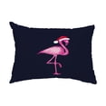thumbnail image 1 of Simply Daisy, 14" x 20" Snow Bird Navy Blue Decorative Christmas Outdoor Pillow, 1 of 1