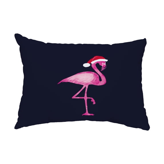 Simply Daisy, 14" x 20" Snow Bird Navy Blue Decorative Christmas Outdoor Pillow