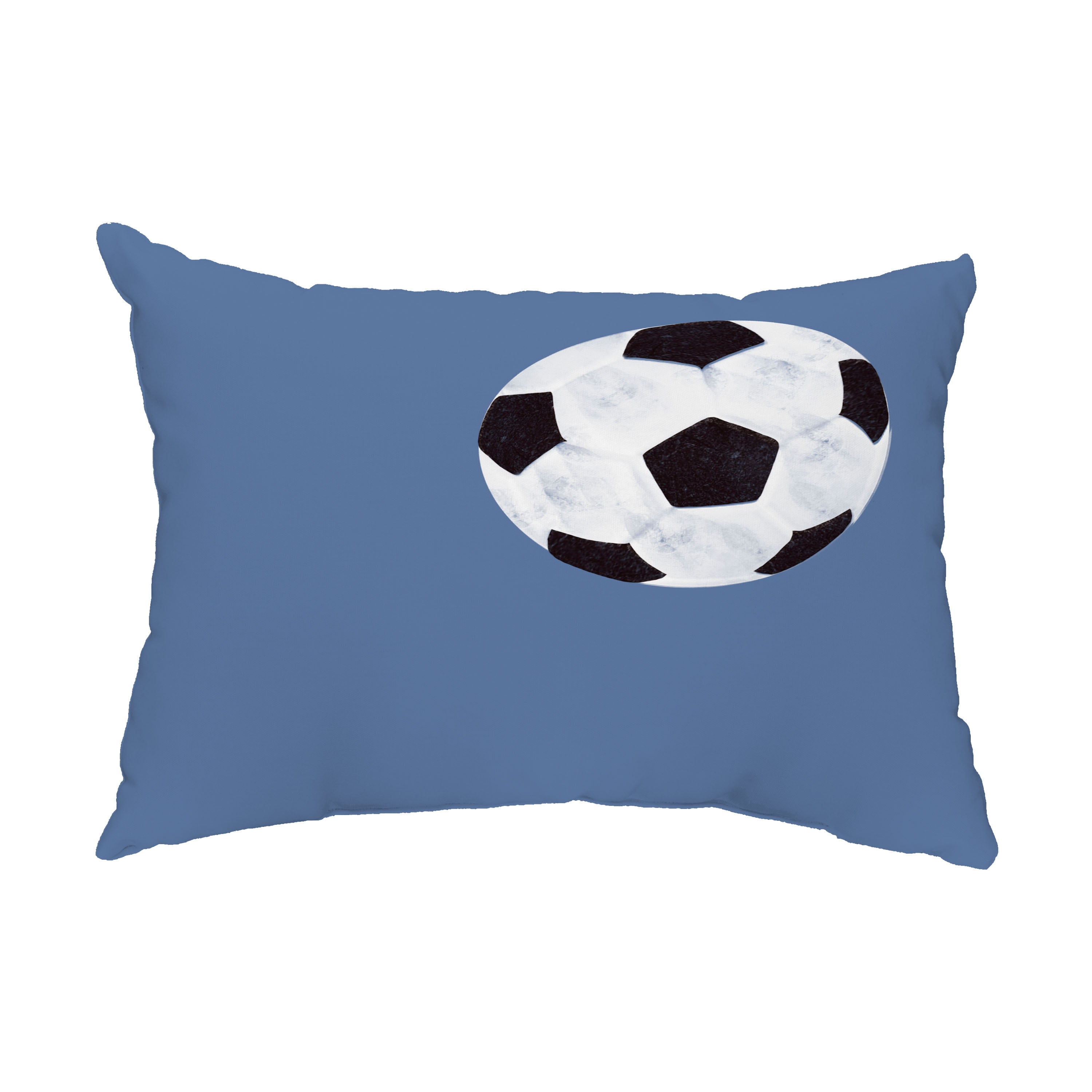 Simply Daisy, 14" x 20" Soccer Ball Blue Abstract Decorative Outdoor Pillow