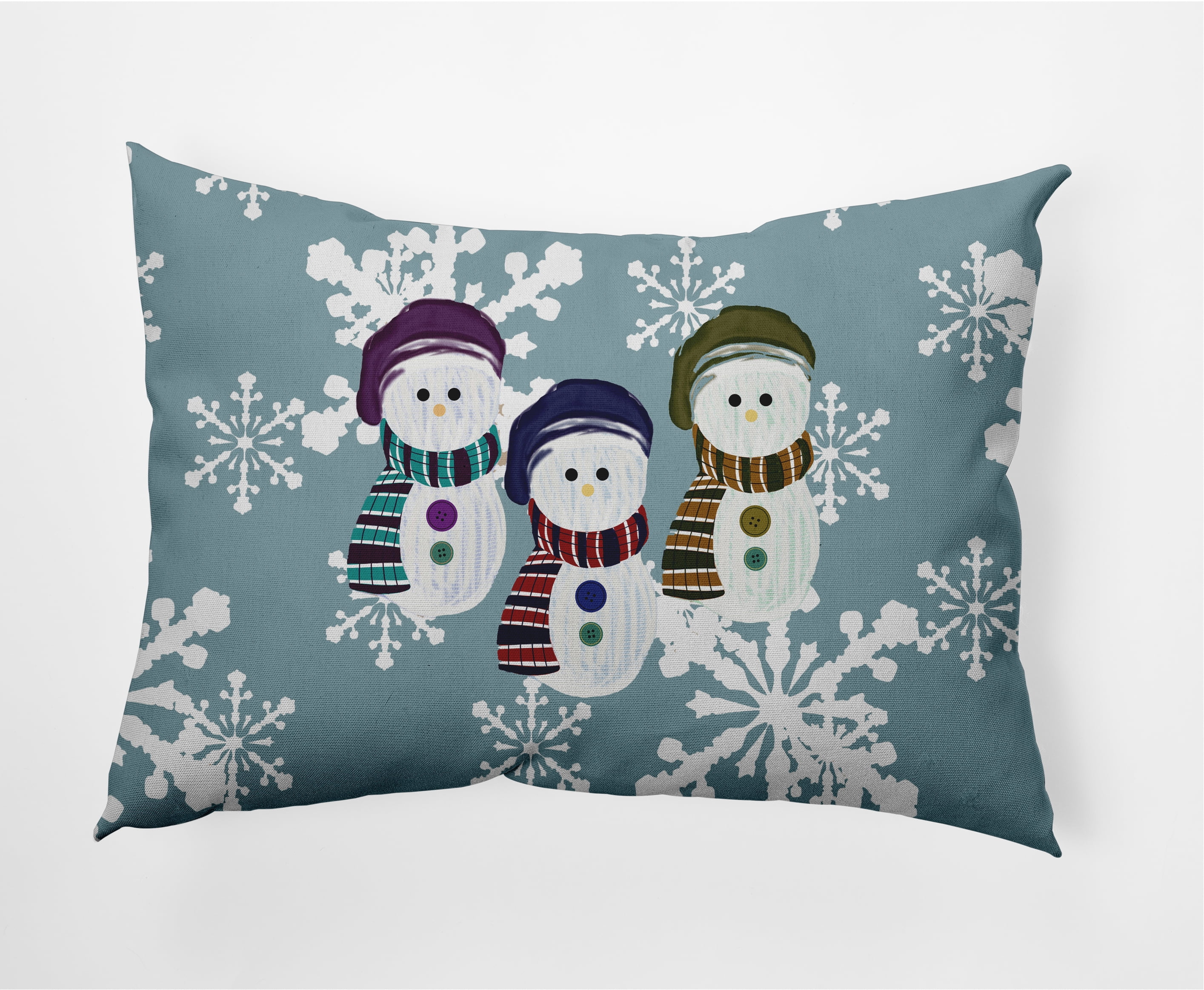 Simply Daisy 14" x 20" Sock Snowmen Outdoor Throw Pillow