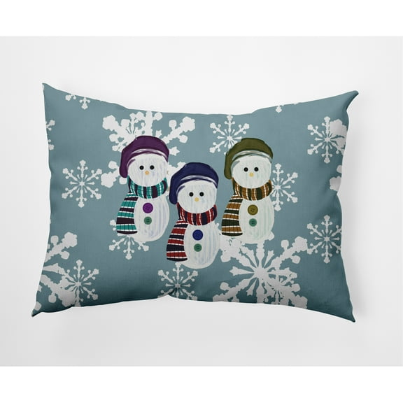 Simply Daisy 14" x 20" Sock Snowmen Outdoor Throw Pillow