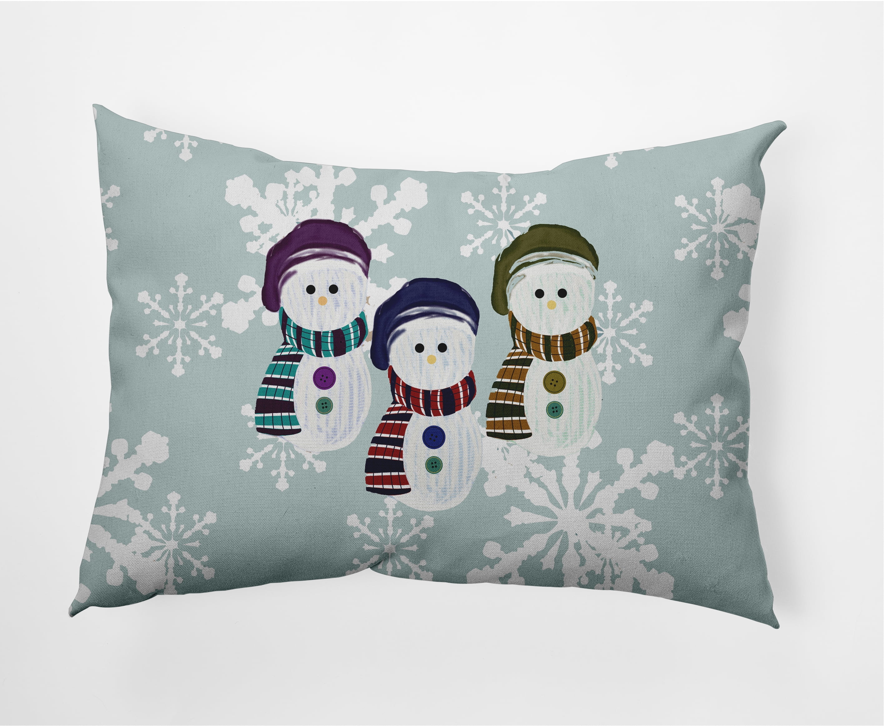 Simply Daisy 14" x 20" Sock Snowmen Outdoor Throw Pillow