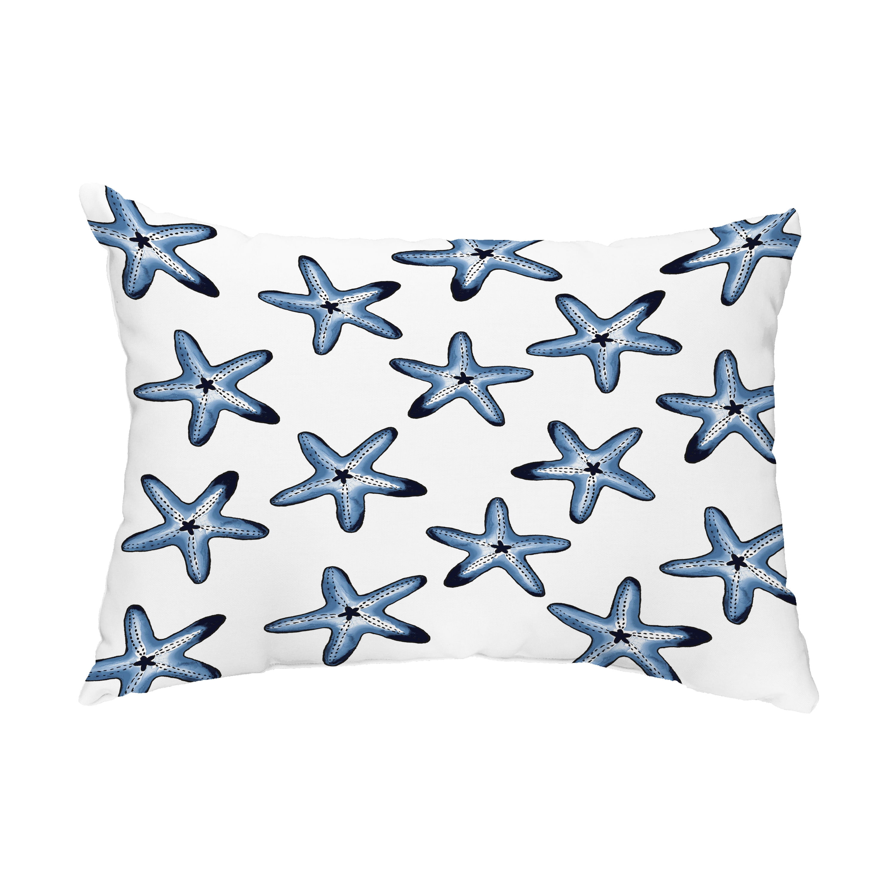 Simply Daisy, 14" x 20" Soft Starfish Blue Decorative Coastal Outdoor Throw Pillow