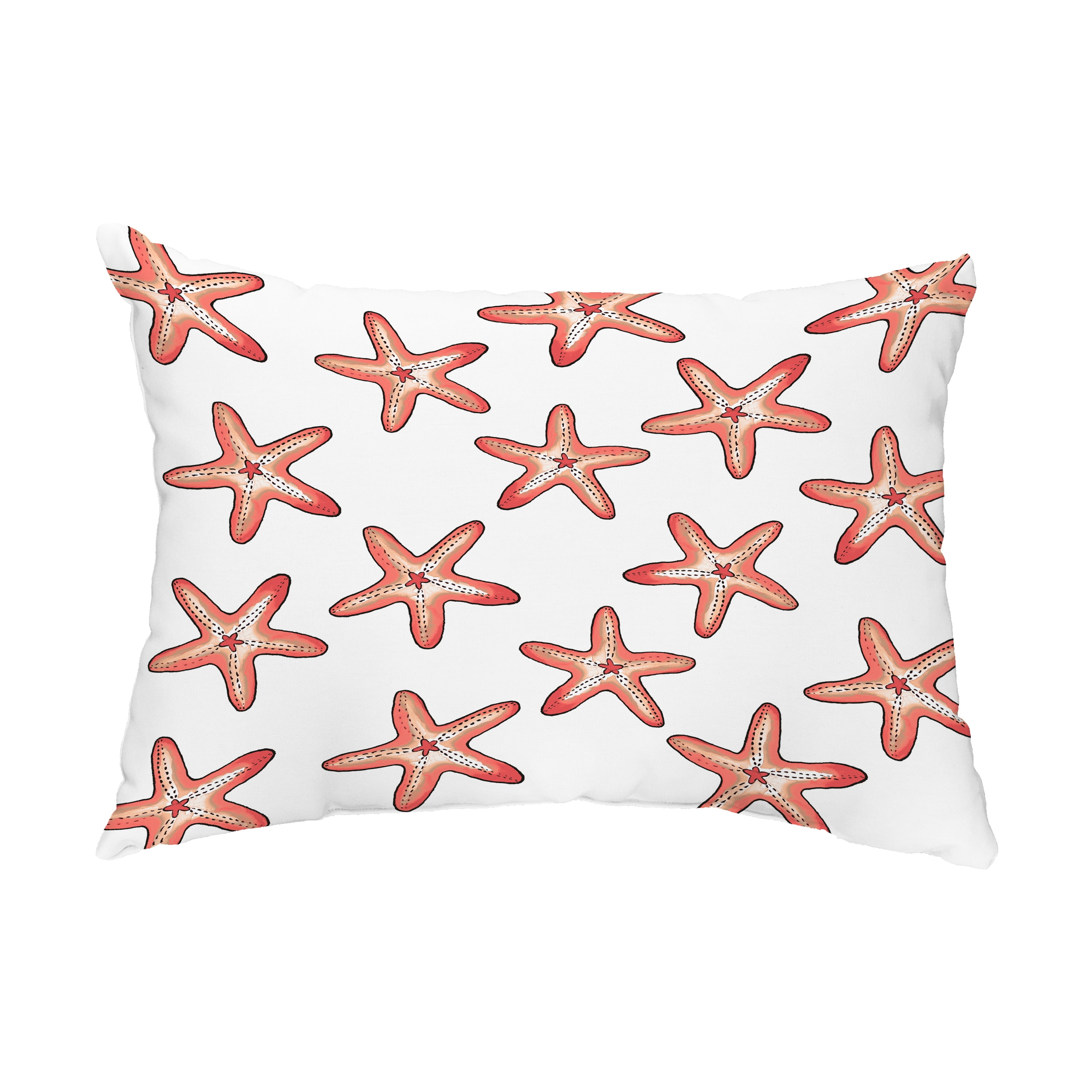 Simply Daisy, 14" x 20" Soft Starfish Coral Decorative Coastal Outdoor Throw Pillow
