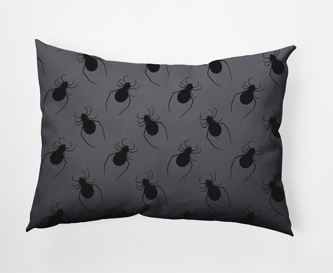 Simply Daisy 14" x 20" Spider Pattern Decorative Throw Pillow, Steel Gray