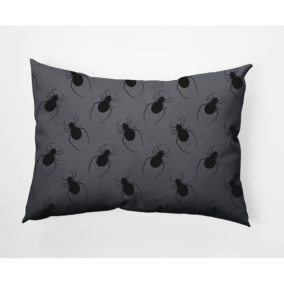 Simply Daisy 14" x 20" Spider Pattern Decorative Throw Pillow, Steel Gray