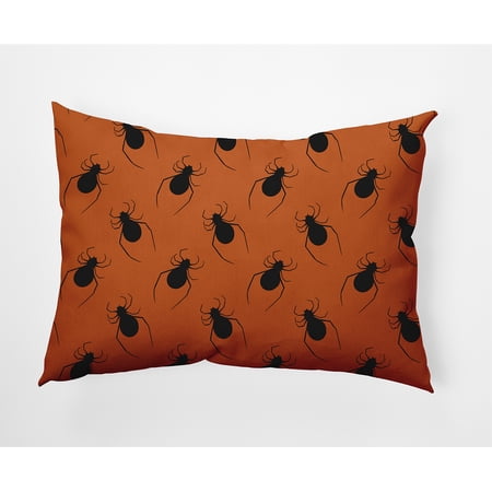 Simply Daisy 14" x 20" Spider Pattern Indoor/Outdoor Polyester Throw Pillow, Dusty Orange
