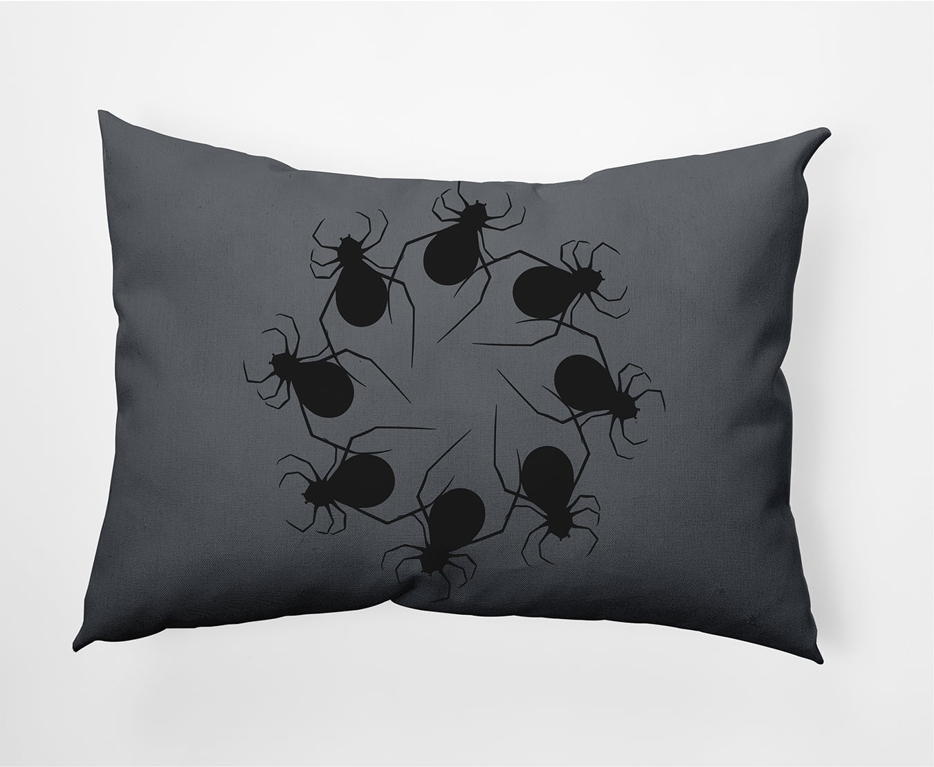 Simply Daisy 14" x 20" Spider Wreath Decorative Throw Pillow, Steel Gray