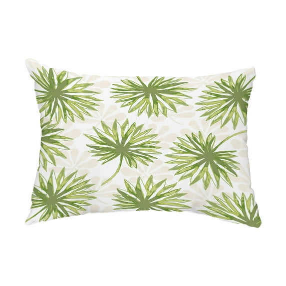 Simply Daisy, 14" x 20" Spike and Stamp Green Floral Decorative Outdoor Pillow