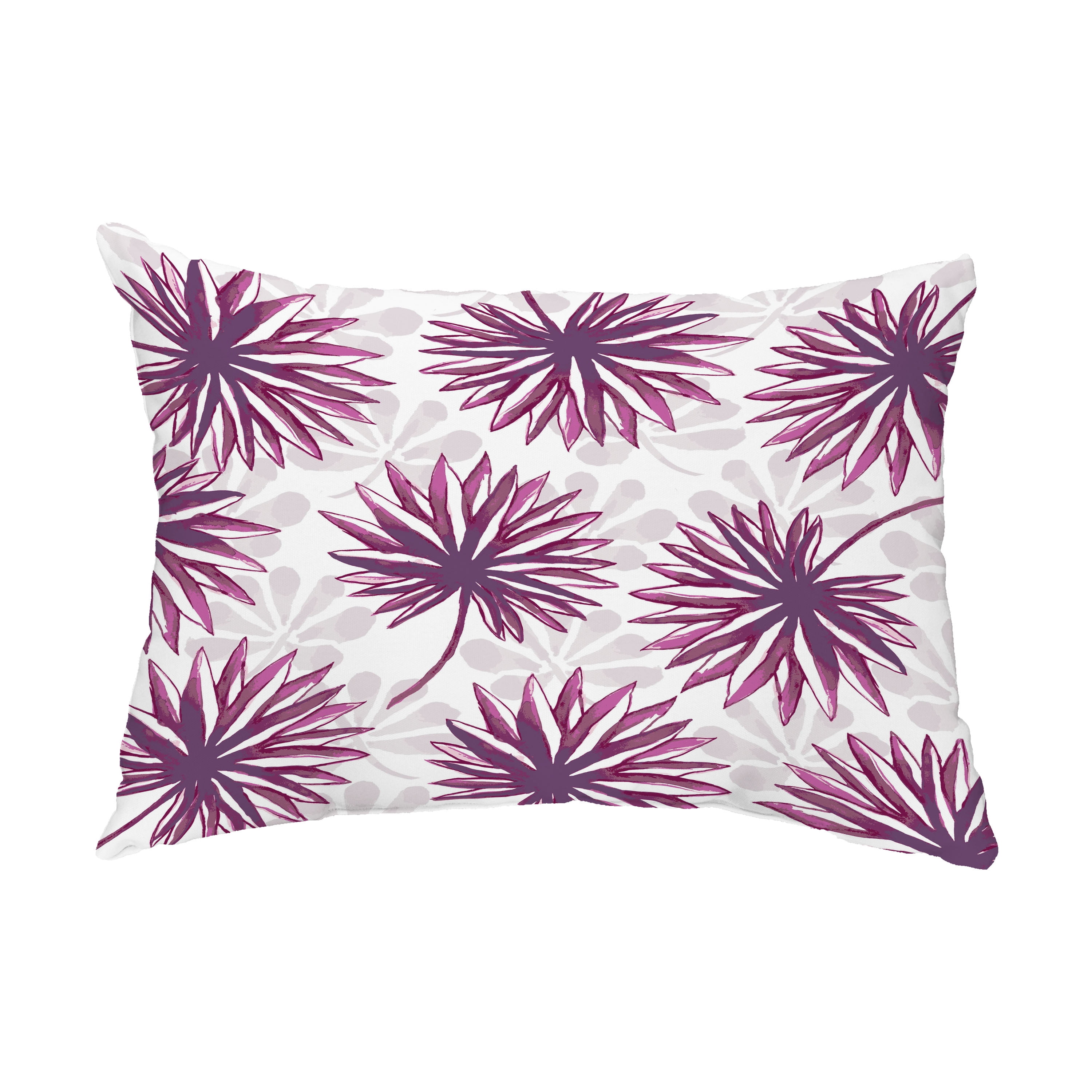 Simply Daisy, 14" x 20" Spike and Stamp Purple Decoative Floral Outdoor Pillow