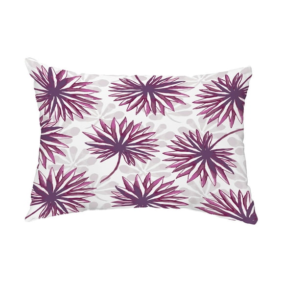 Simply Daisy, 14" x 20" Spike and Stamp Purple Decoative Floral Outdoor Pillow