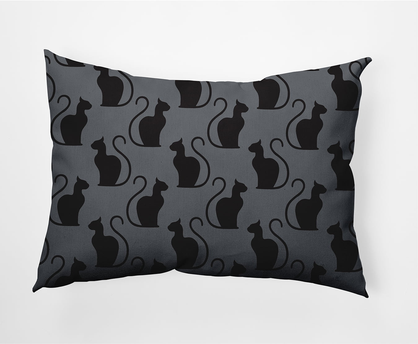 Simply Daisy 14" x 20" Spooky Cats Indoor/Outdoor Polyester Throw Pillow, Steel Gray