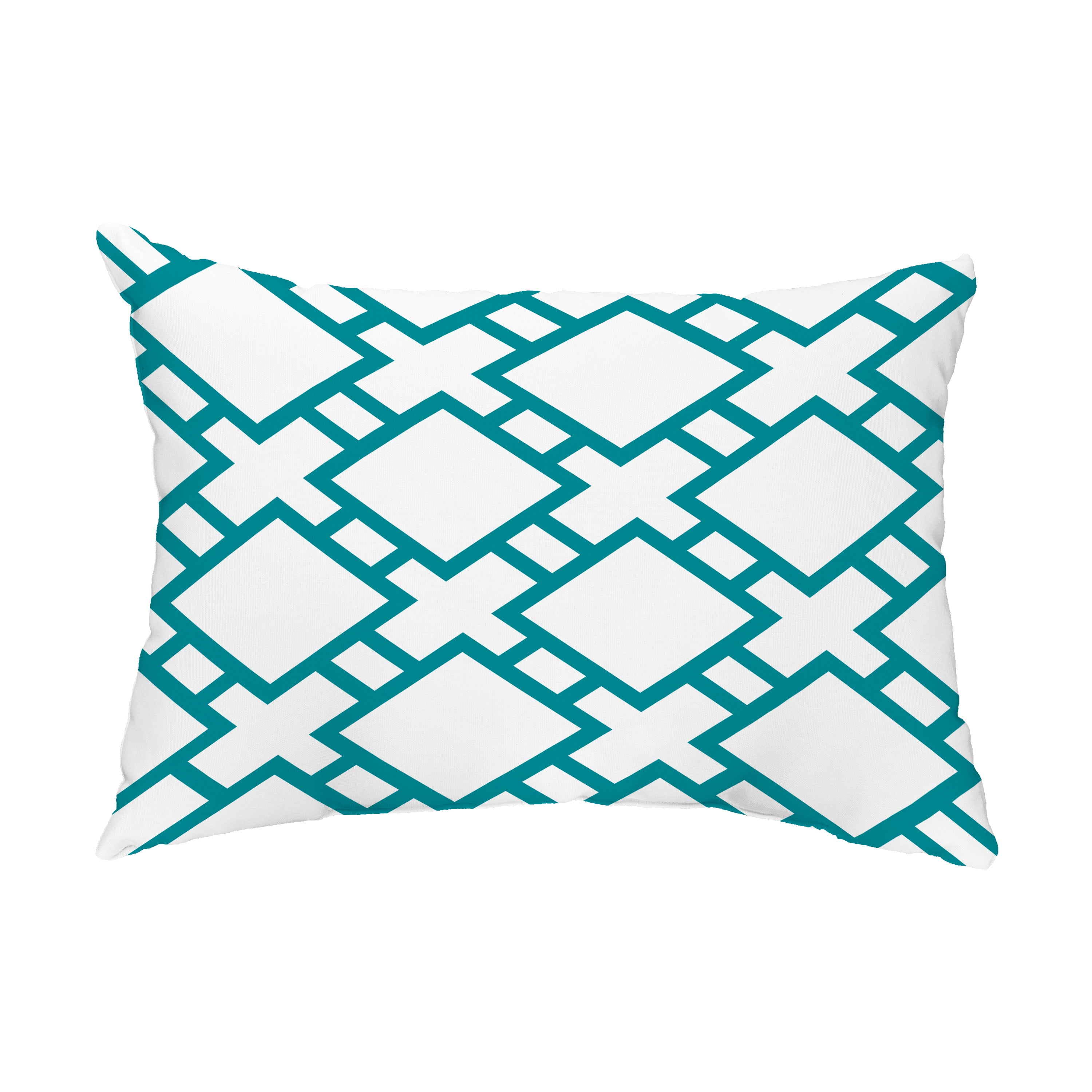 Simply Daisy, 14" x 20" Square in St. Louis Blue Abstract Decorative Outdoor Pillow