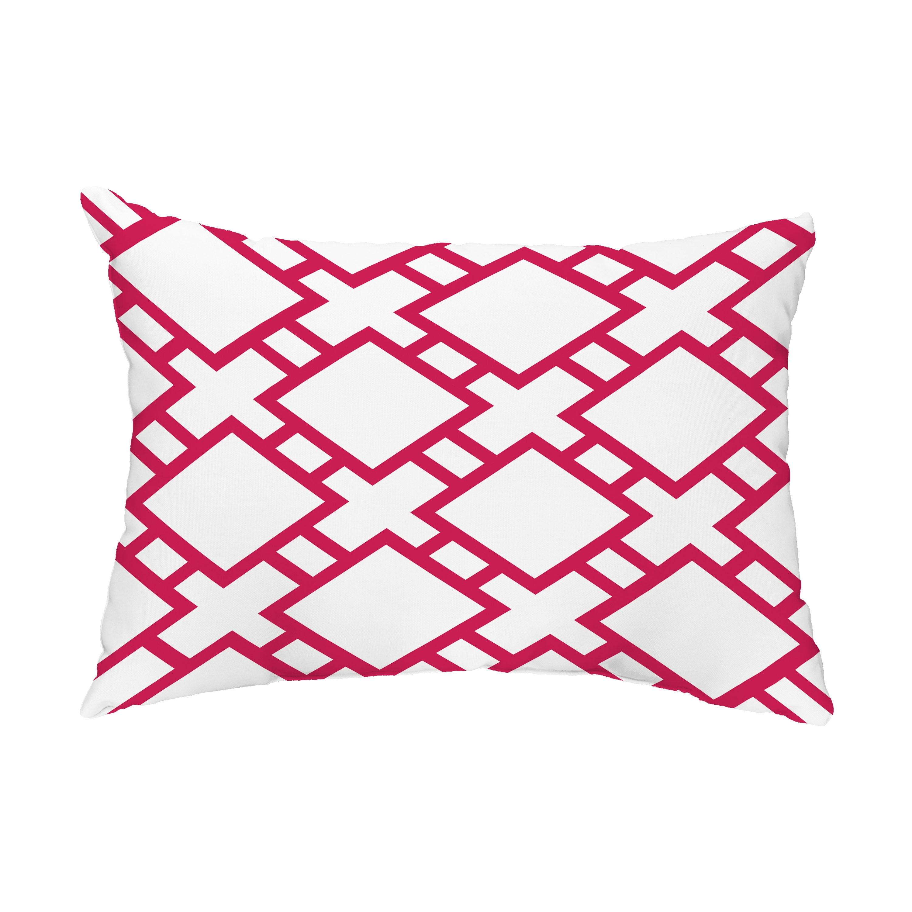 Simply Daisy, 14" x 20" Square in St. Louis Pink/Fuchsia Abstract Decorative Outdoor Pillow