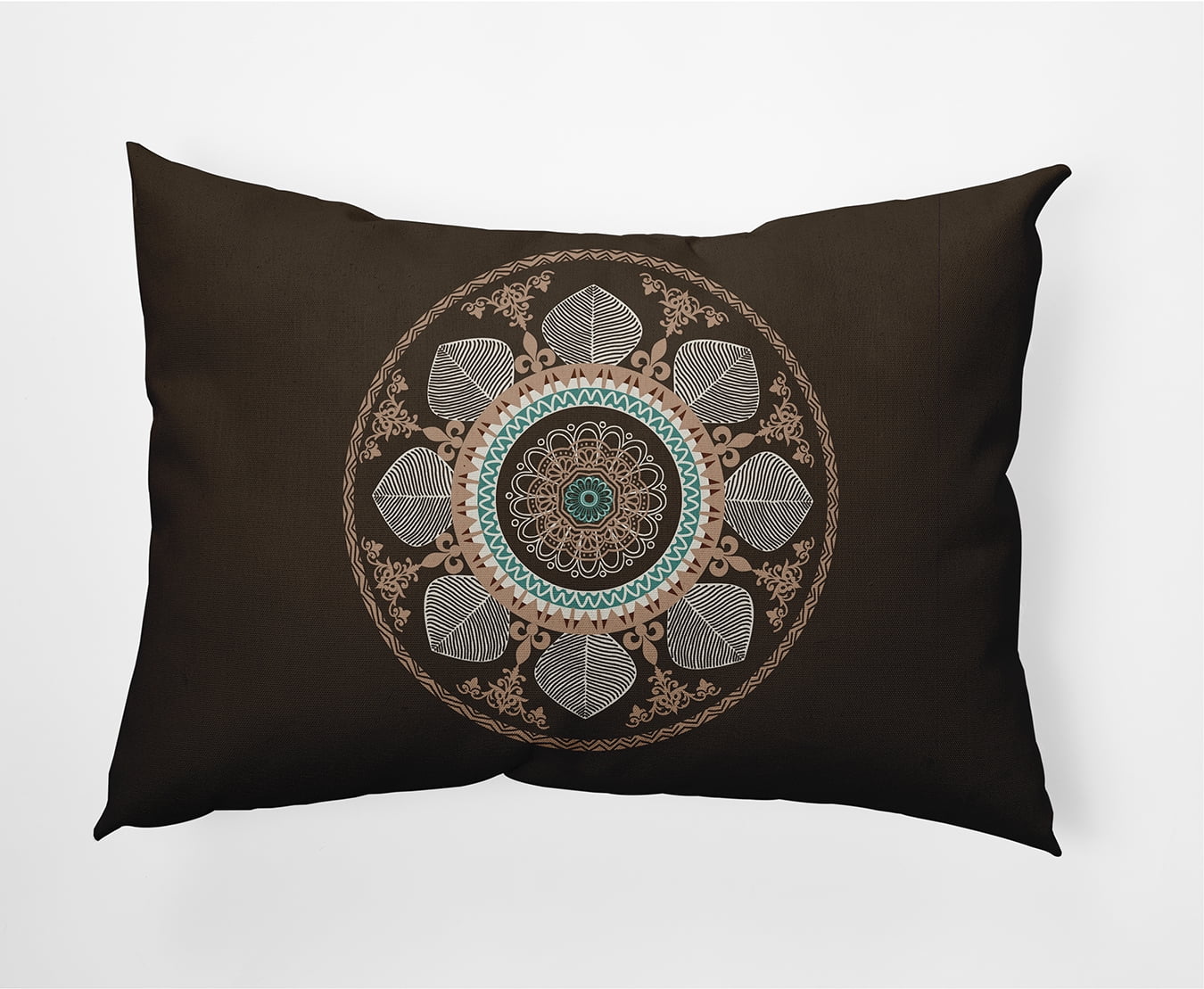 Simply Daisy, 14" x 20" Stained Glass Brown Decorative Abstract Outdoor Throw Pillow