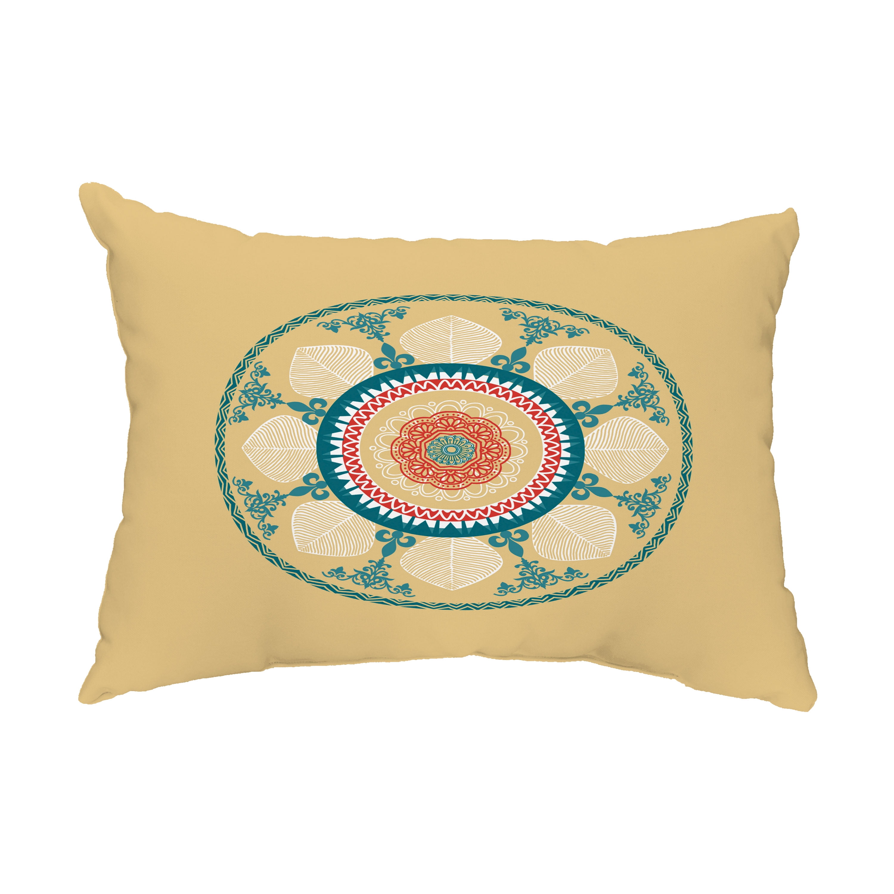 Simply Daisy, 14" x 20" Stained Glass Gold Decorative Abstract Outdoor Throw Pillow