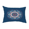 thumbnail image 1 of Simply Daisy, 14" x 20" Stained Glass Navy Blue Decorative Abstract Outdoor Throw Pillow, 1 of 1