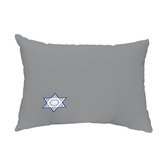Simply Daisy, 14" x 20" Star's Corner Gray Decorative Hanukkah Outdoor Pillow