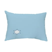 Simply Daisy, 14" x 20" Star's Corner Light Blue Decorative Hanukkah Outdoor Pillow