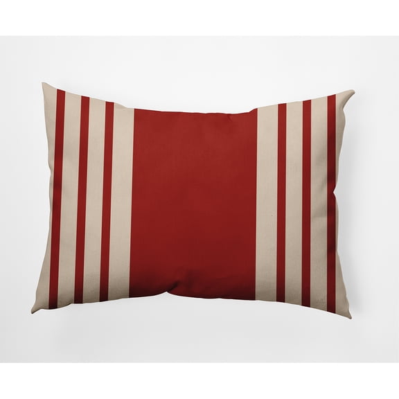 Simply Daisy 14" x 20" Stripe Decorative Throw Pillow, Maple Red