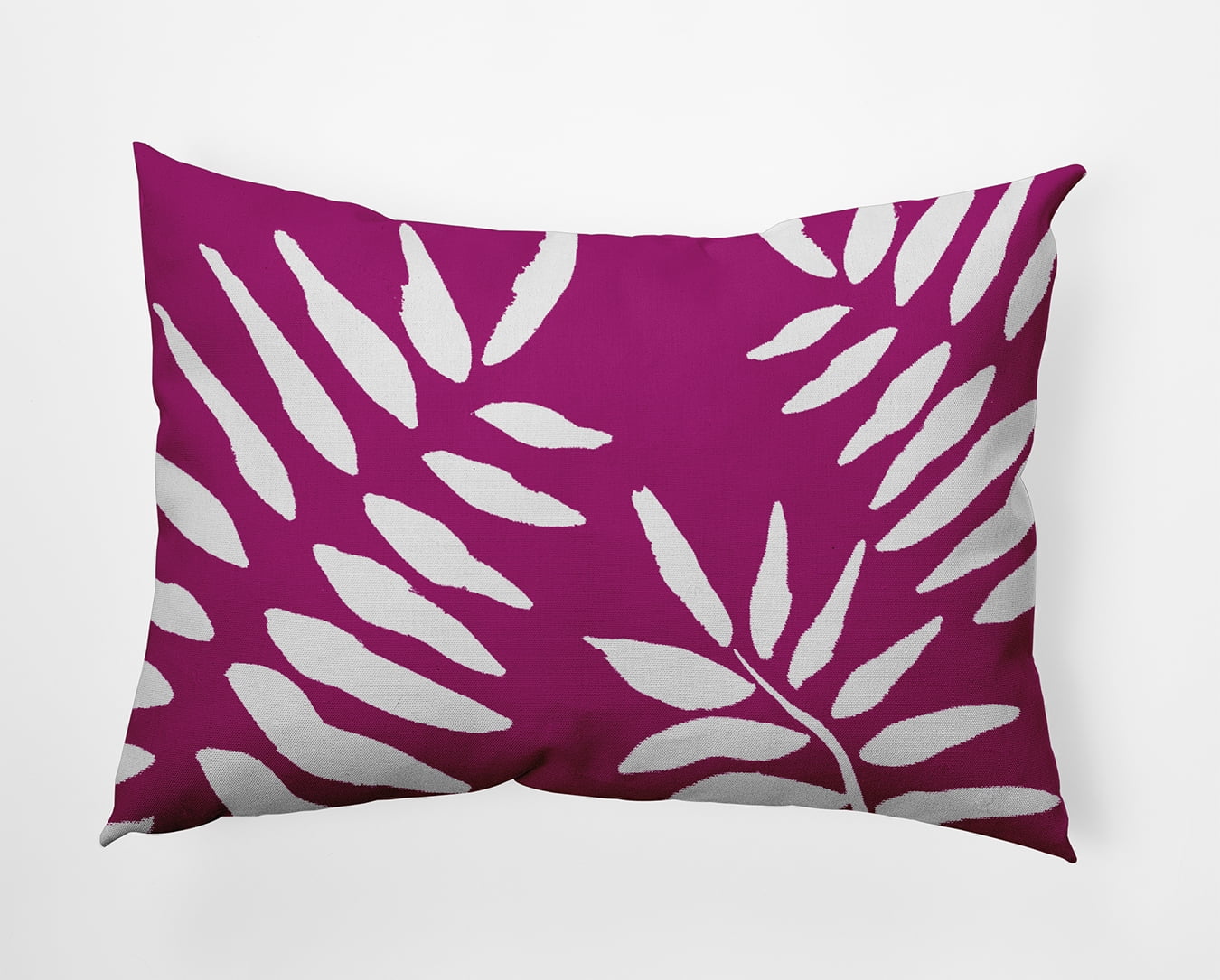 Bright Pink and White Floral Polyester Throw Pillow